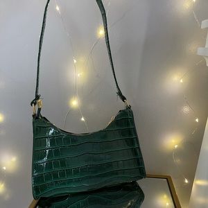 Y2k Green Croc Shoulder Bag